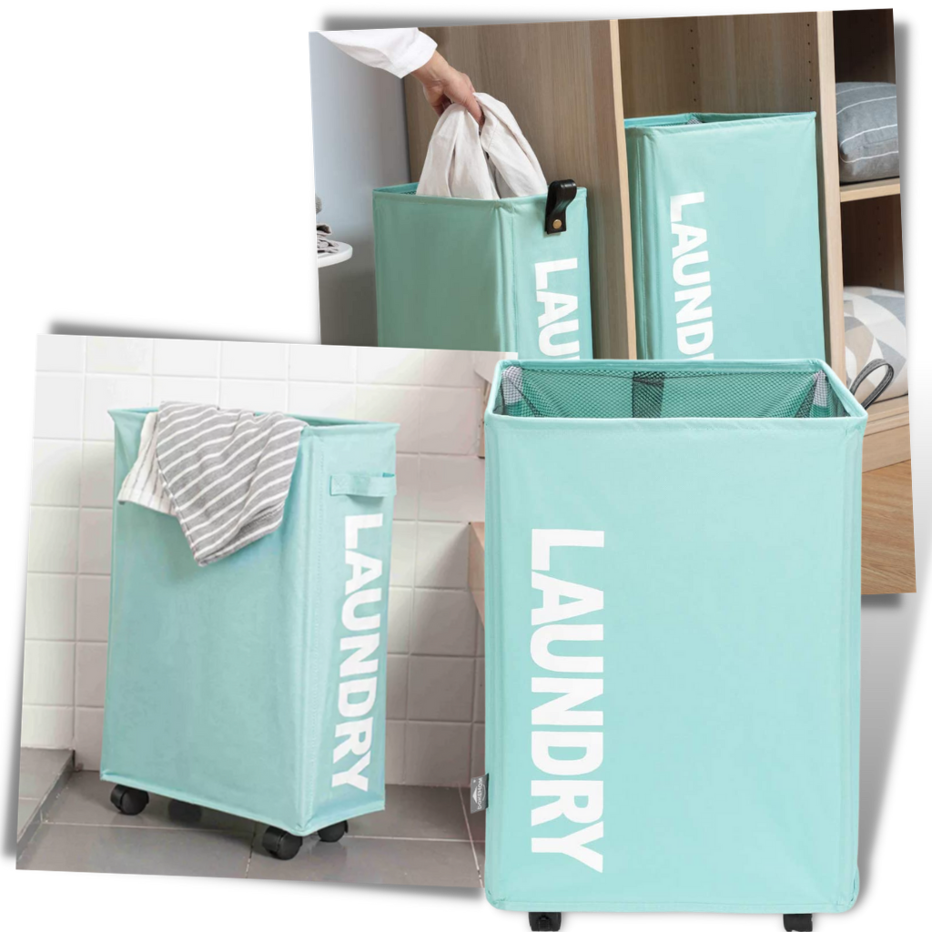 Cestino da bucato portatile con ruote - Ozerty