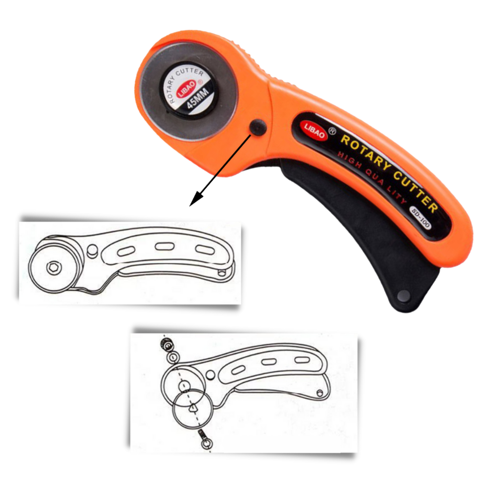 Taglierina a rullo per tessuti con cinque lame da 45 mm - Ozerty