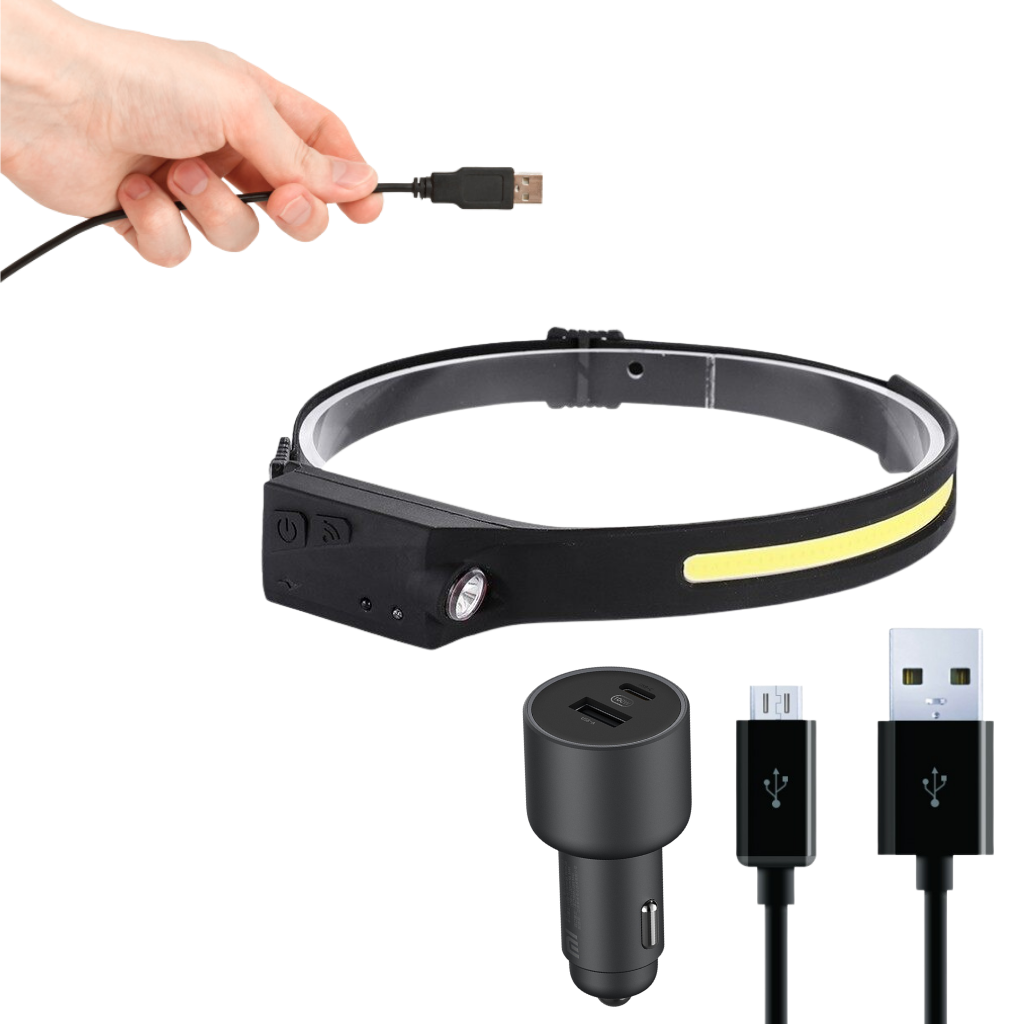 Lampada frontale a led ricaricabile - Ozerty