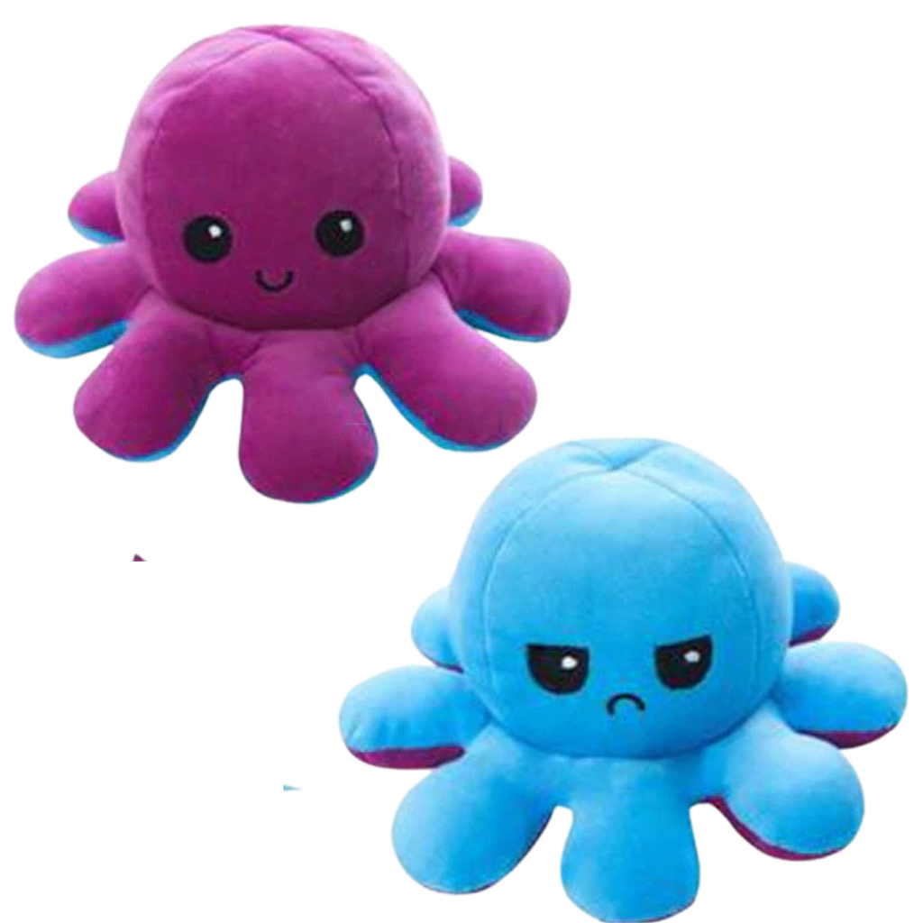Reversible plush mini octopus