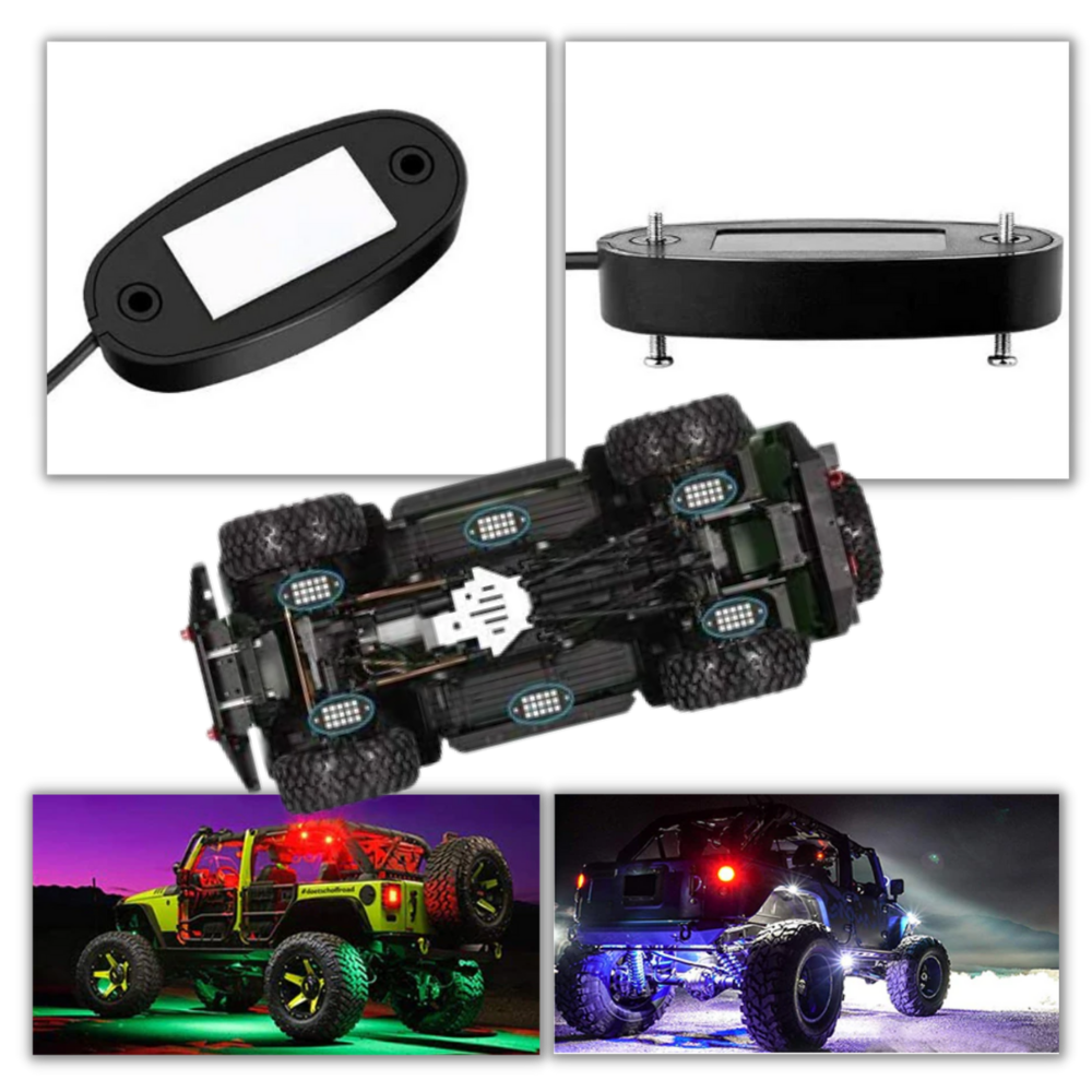 Confezione da 8 luci RGB per veicoli - Ozerty