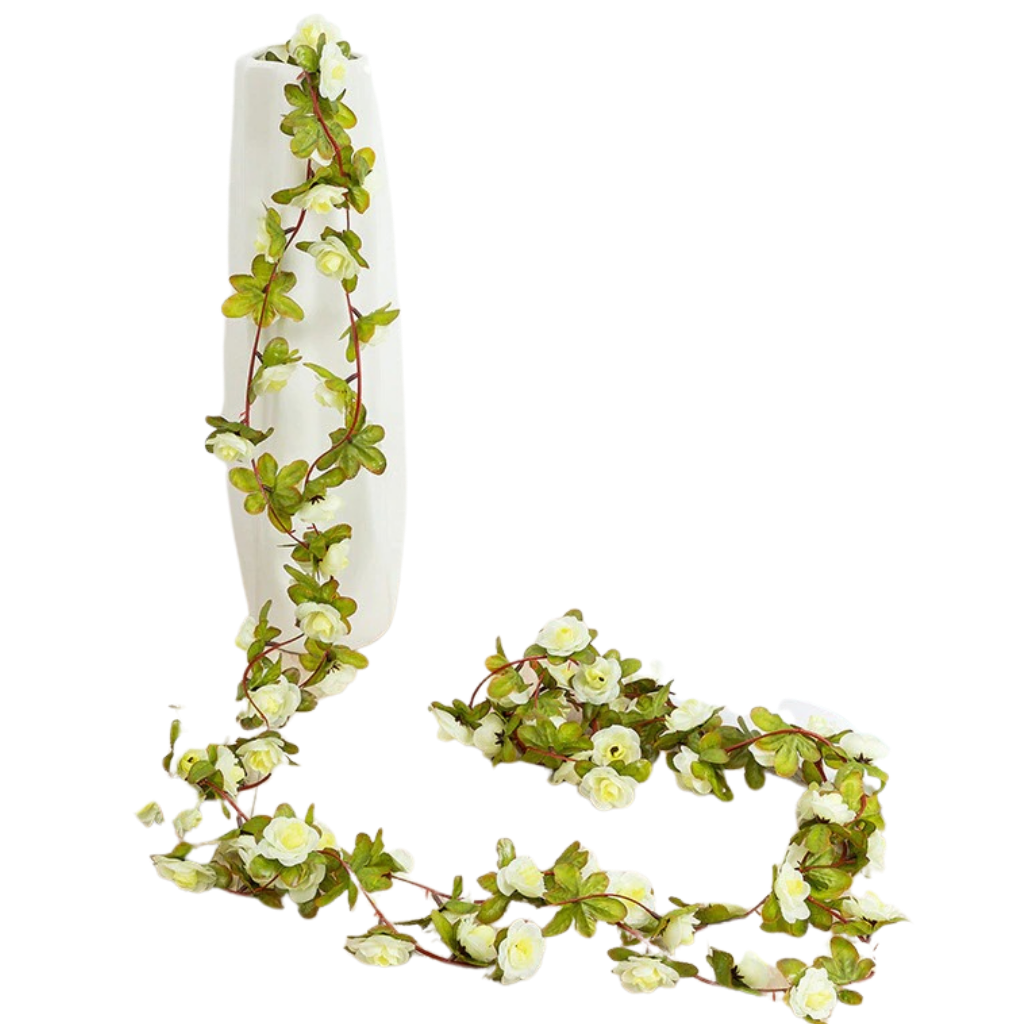 Garland of artificial roses