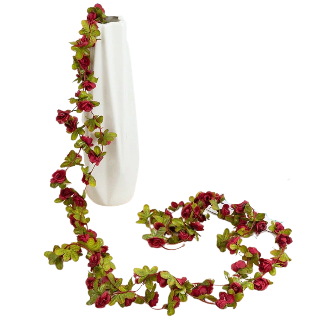 Garland of artificial roses