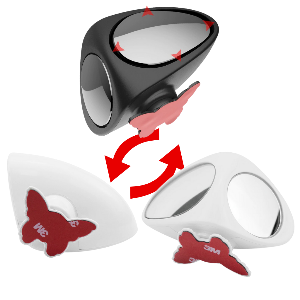 Specchietto retrovisore per auto a 2 lati girevole per punti ciechi - Ozerty