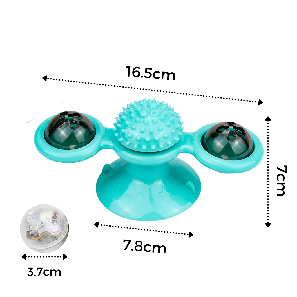 Giocattolo per gatti con mulino a vento rotante e spazzola - Ozerty