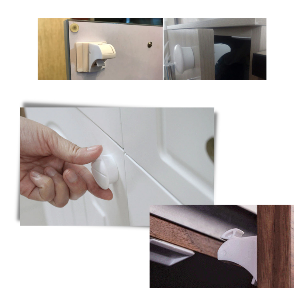 Confezione da 4 serrature magnetiche per armadietti di sicurezza per bambini
