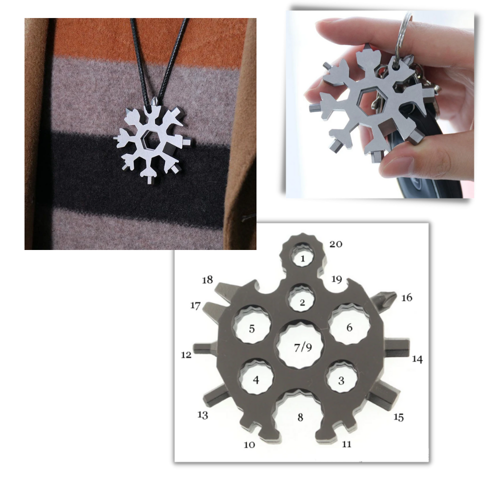 Multiutensile a fiocco di neve in acciaio inossidabile 18-in-1 - Ozerty