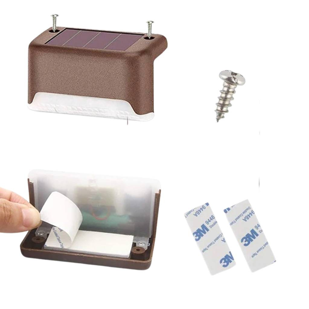 Luci LED solari per gradini (4 pezzi) - Ozerty