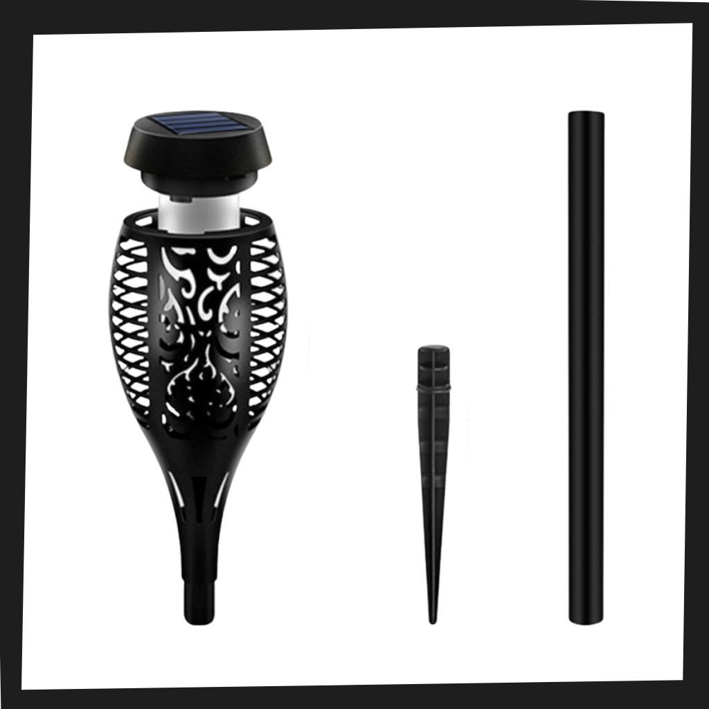 Torcia luminosa solare a LED con fiamma tremolante - Ozerty