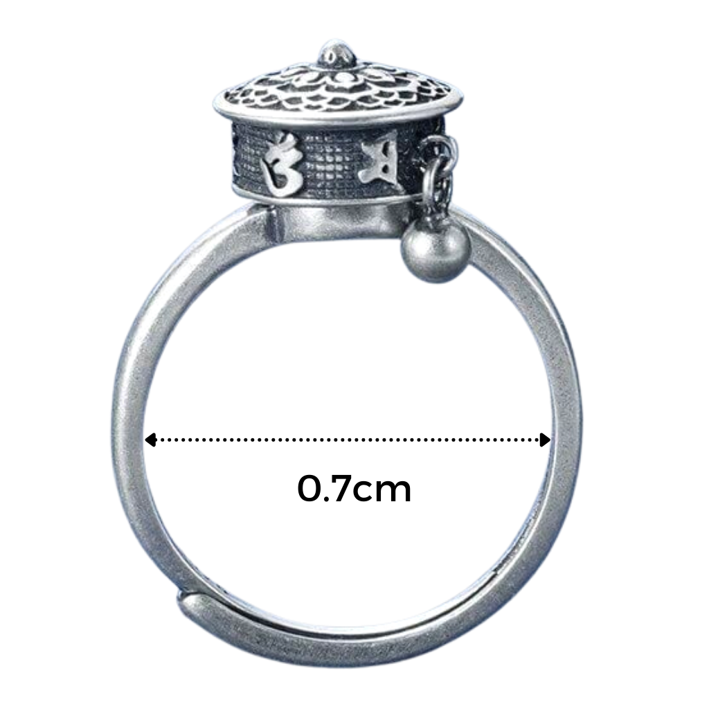 Anello con mantra buddista che gira per donne - Ozerty