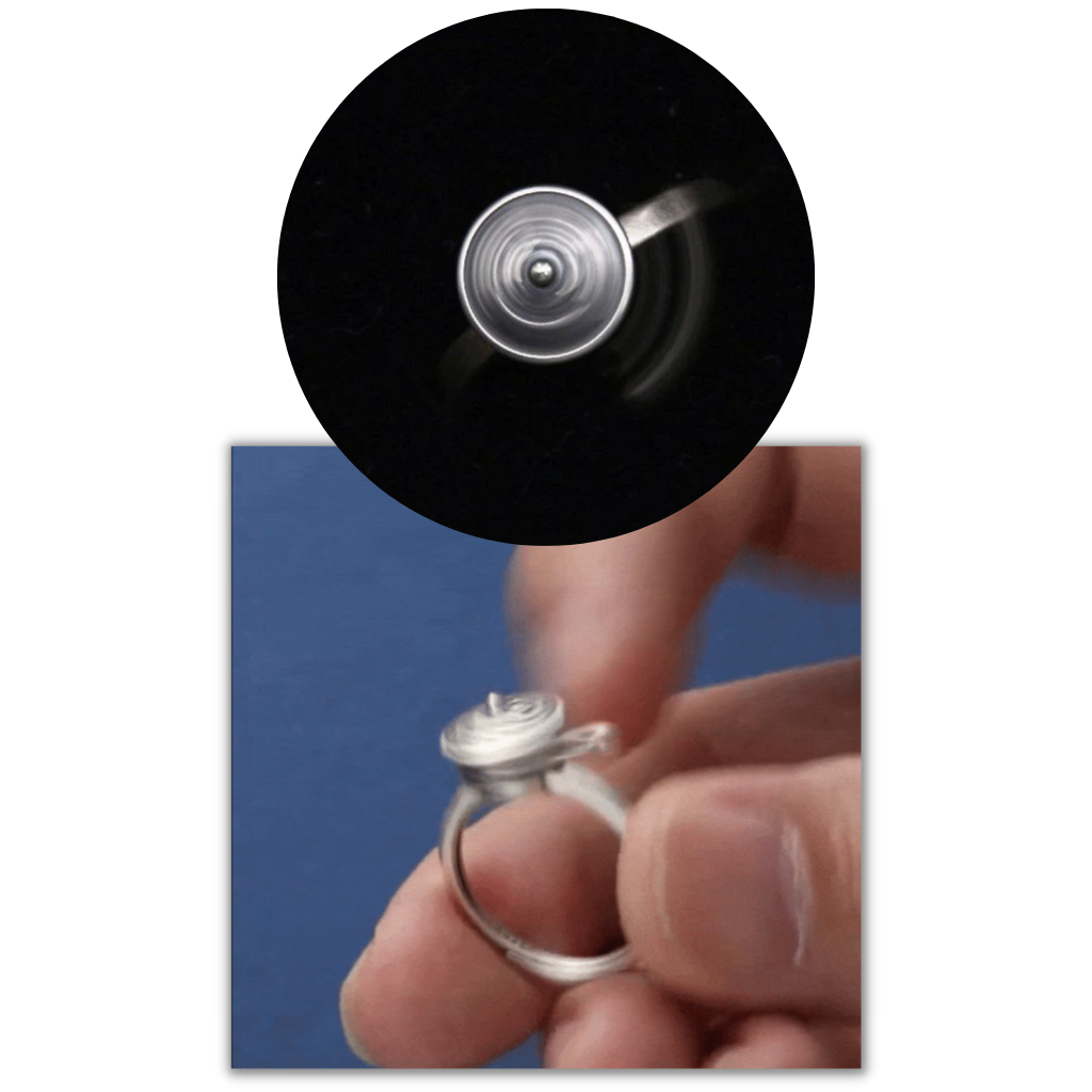 Anello con mantra buddista che gira per donne