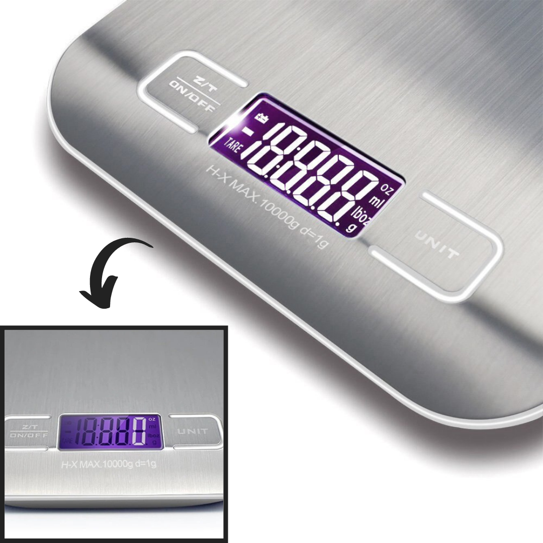 Bilancia da cucina digitale LCD in acciaio inox - Ozerty