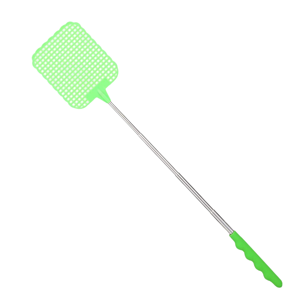 Telescopic fly swatter in stainless steel