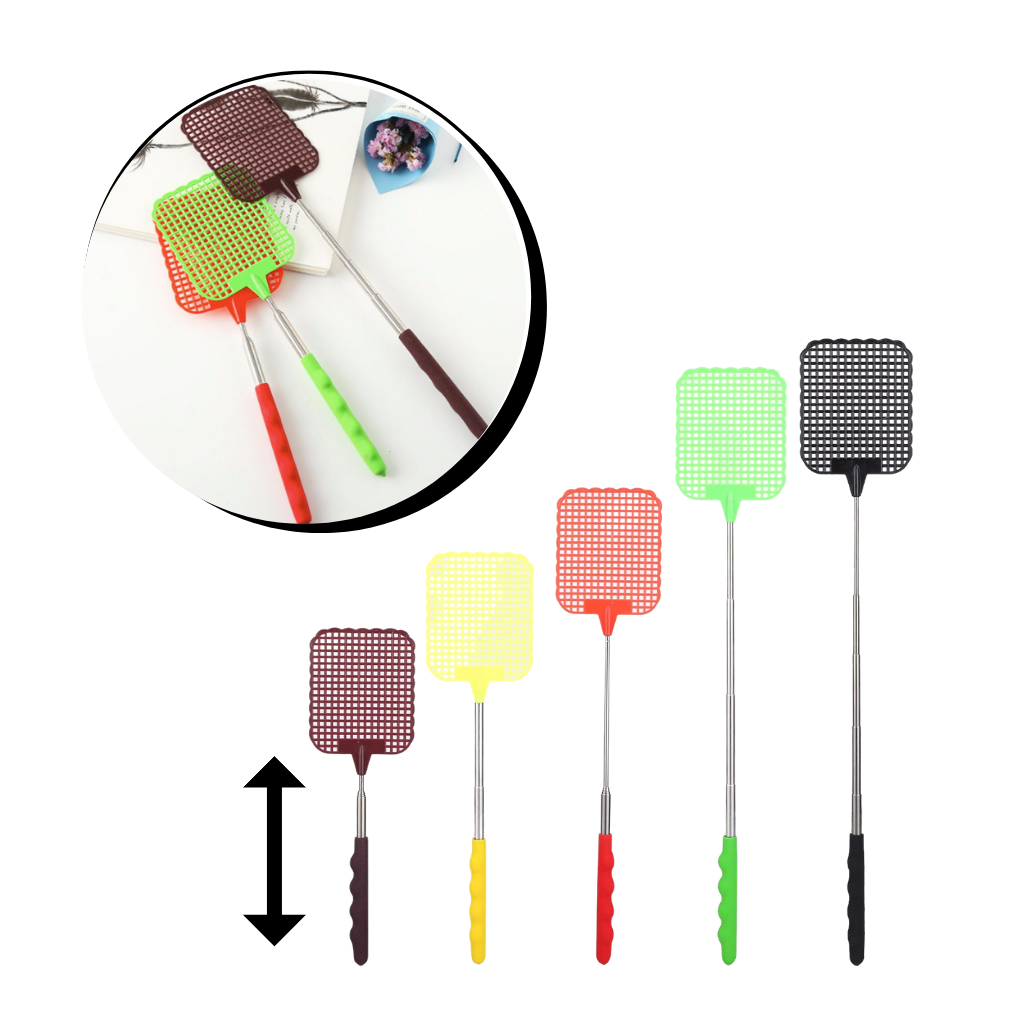 Schiacciamosche telescopico in acciaio inossidabile