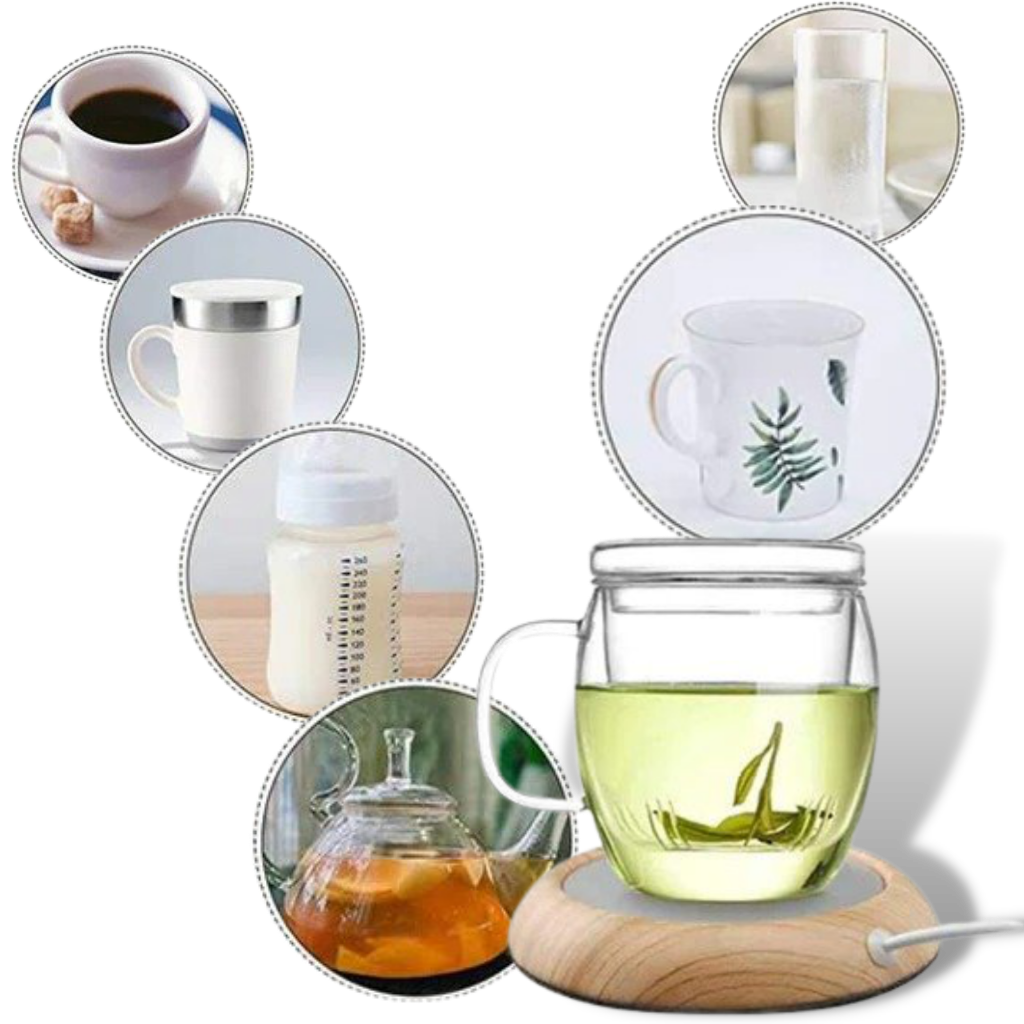 Scaldabicchieri elettrico USB in legno