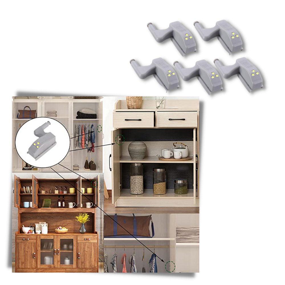 Confezione da 3 luci a LED a cerniera - Ozerty