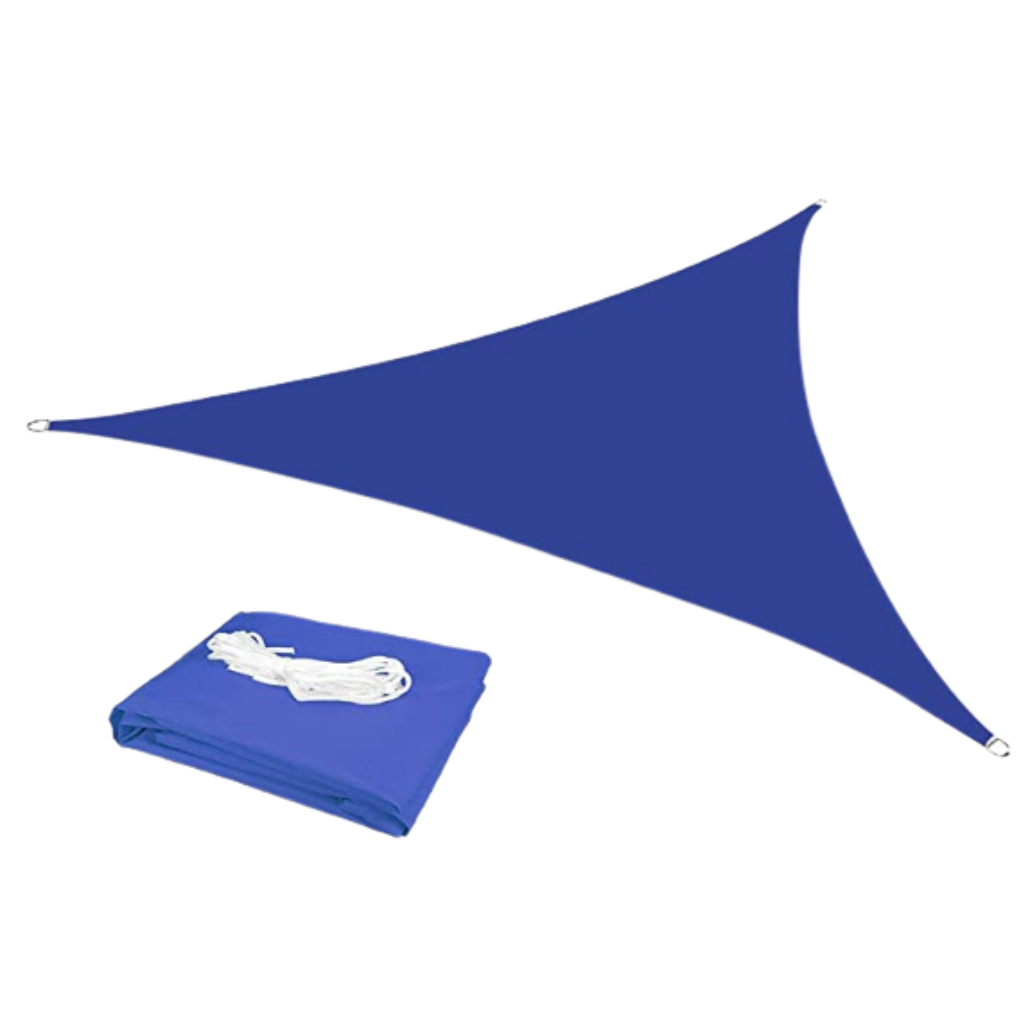 Water resistant triangular shade sail