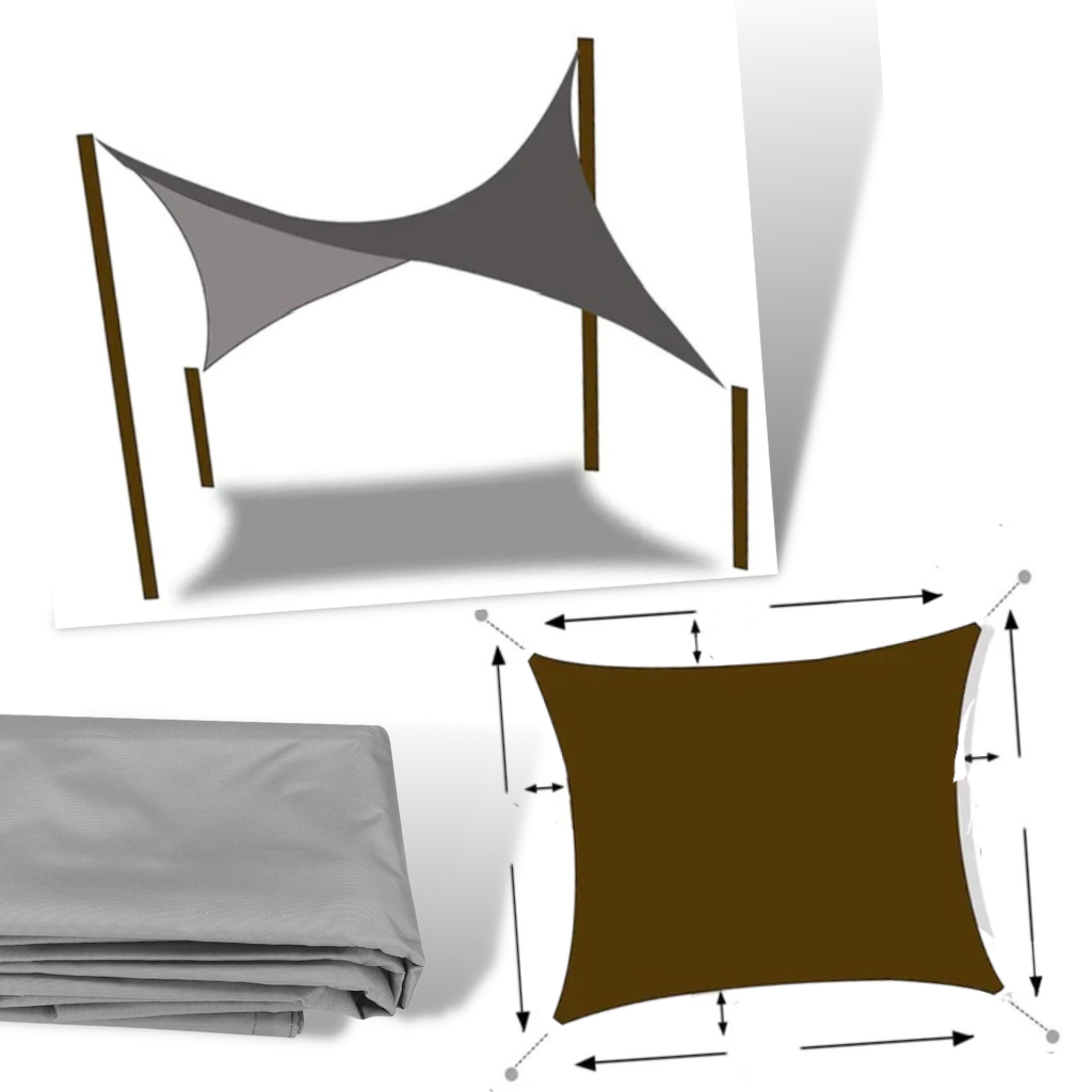 Parasole rettangolare resistente alle intemperie vela - Ozerty