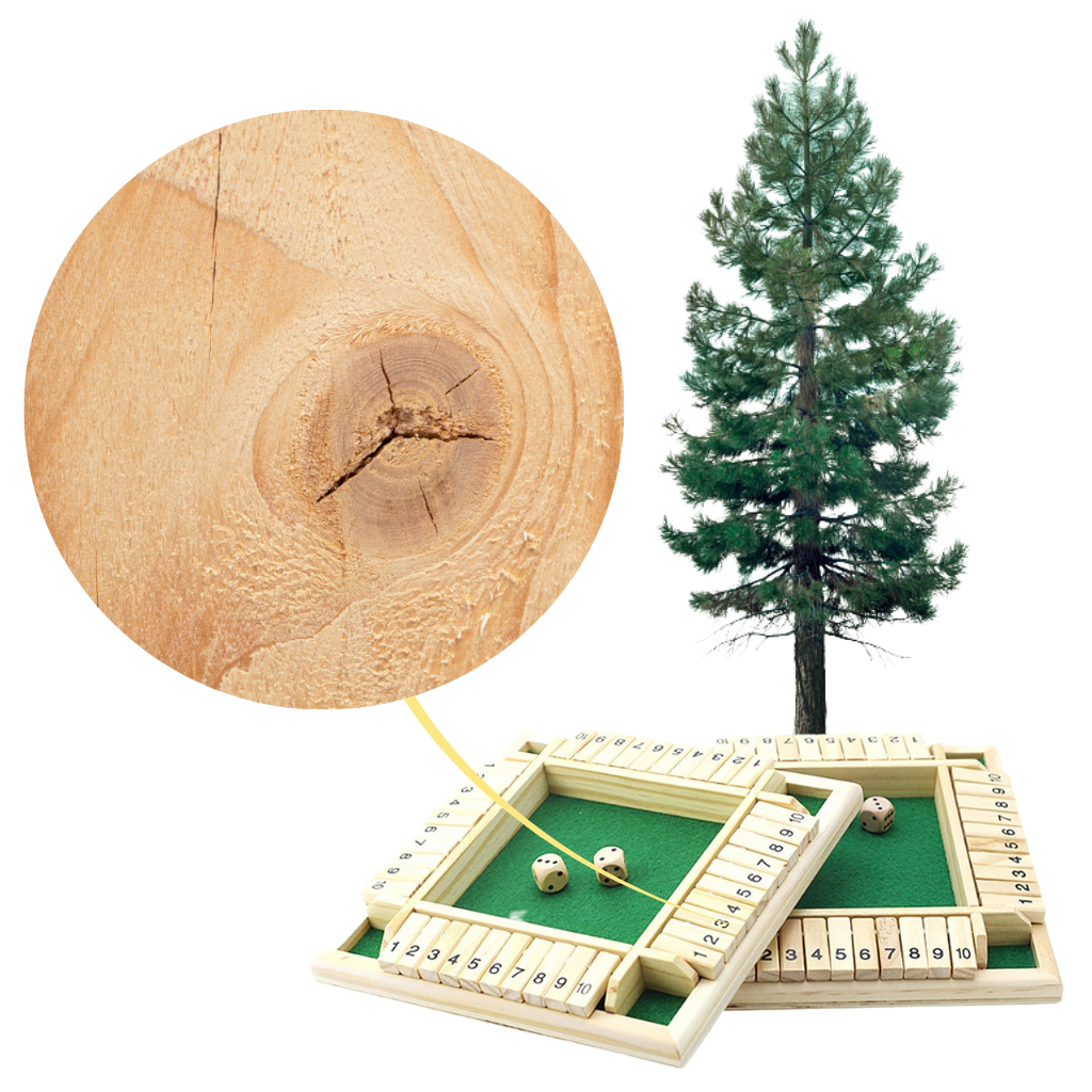 Gioco di dadi in legno