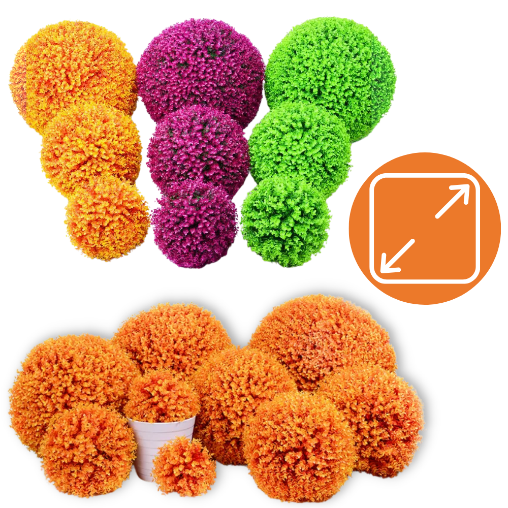 Palline topiarie di erba sintetica - Ozerty