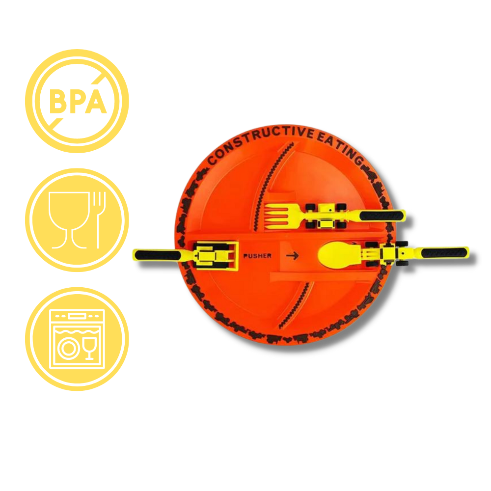 Set di piatti e utensili per un'alimentazione creativa e costruttiva - Ozerty