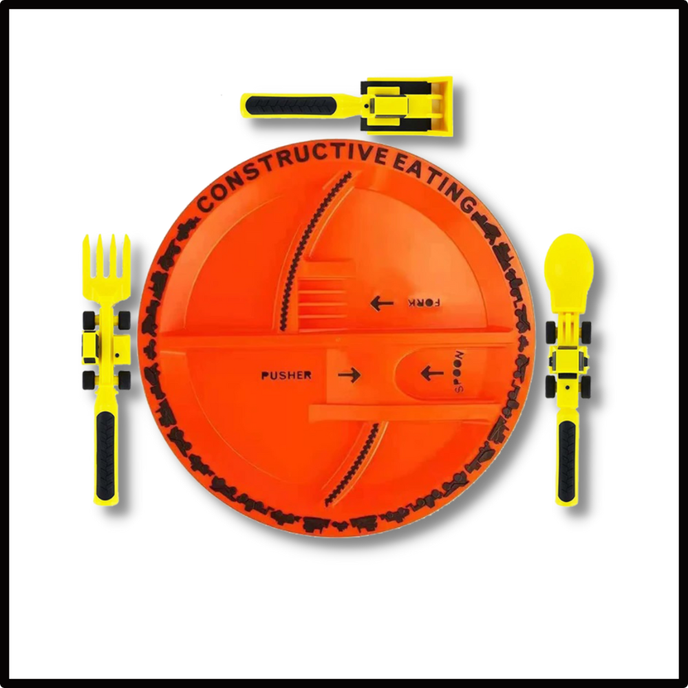 Set di piatti e utensili per un'alimentazione creativa e costruttiva - Ozerty