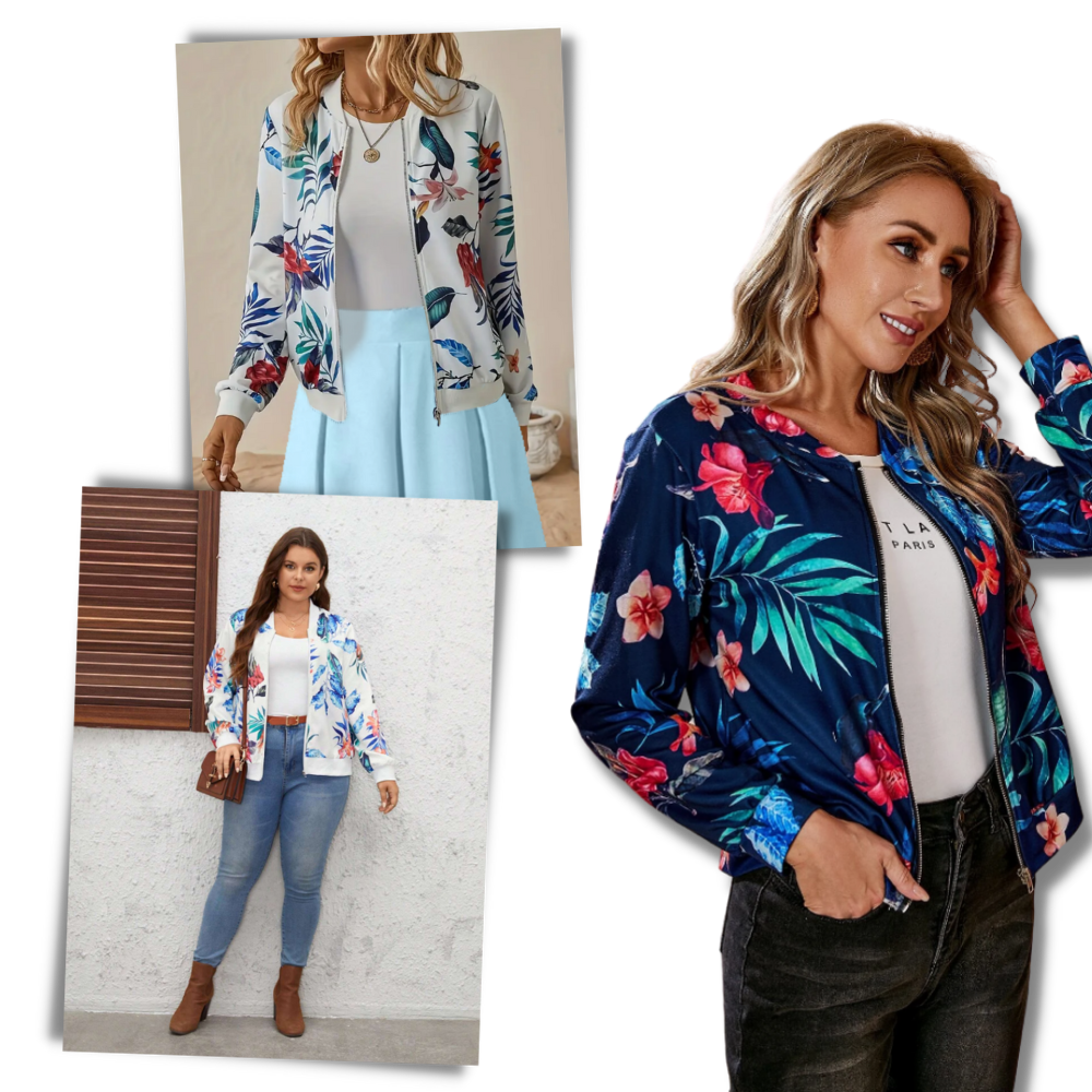 Giacca bomber a maniche lunghe a fiori
- Ozerty