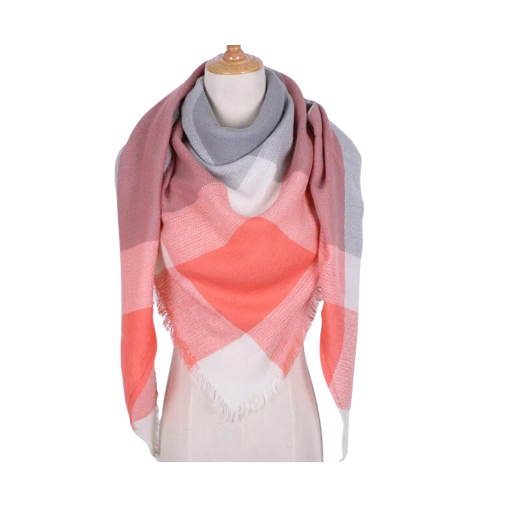 Sciarpa in cashmere a quadri effetto mohair -Madrid - Ozerty