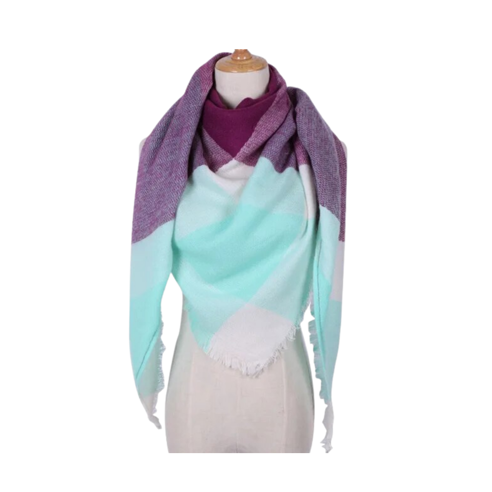 Sciarpa in cashmere a quadri effetto mohair -Malta - Ozerty