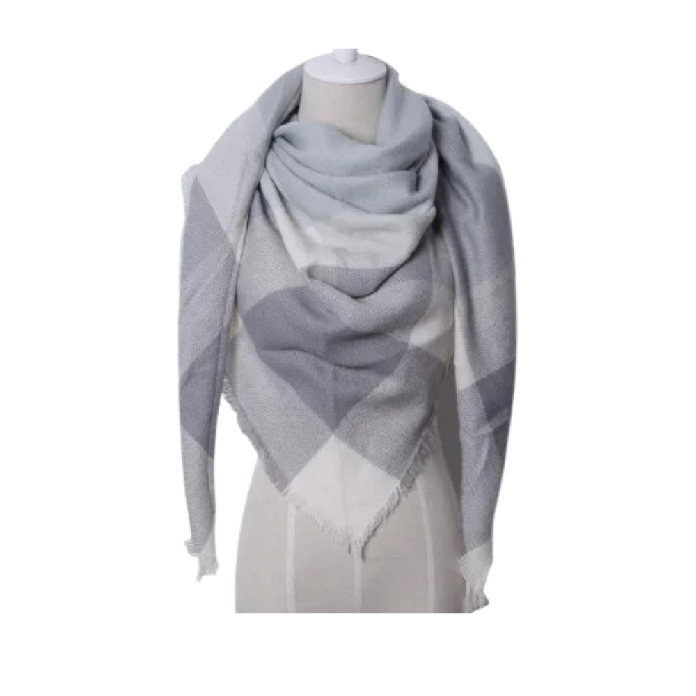 Sciarpa in cashmere a quadri effetto mohair -Oslo - Ozerty