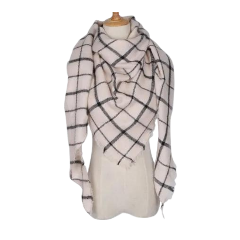 Sciarpa in cashmere a quadri effetto mohair -Praga - Ozerty