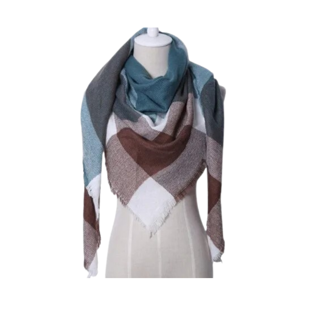 Sciarpa in cashmere a quadri effetto mohair -Roma - Ozerty