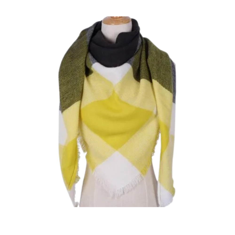 Sciarpa in cashmere a quadri effetto mohair -Varsavia - Ozerty