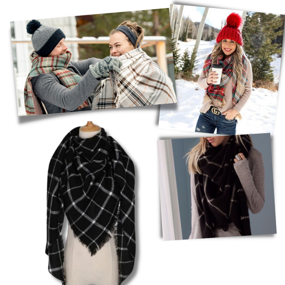 Sciarpa in cashmere a quadri effetto mohair - Ozerty