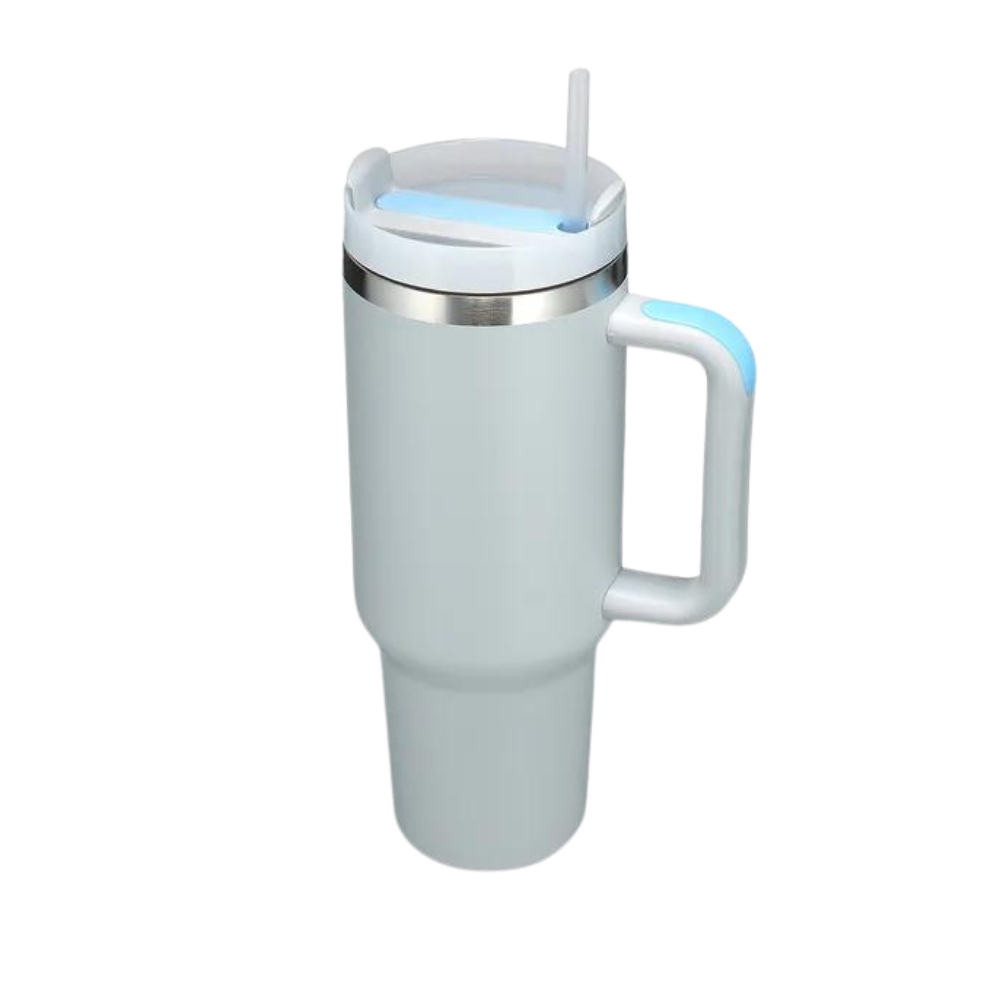 Tazza per auto di grande capacità con manico -Grigio chiaro - Ozerty