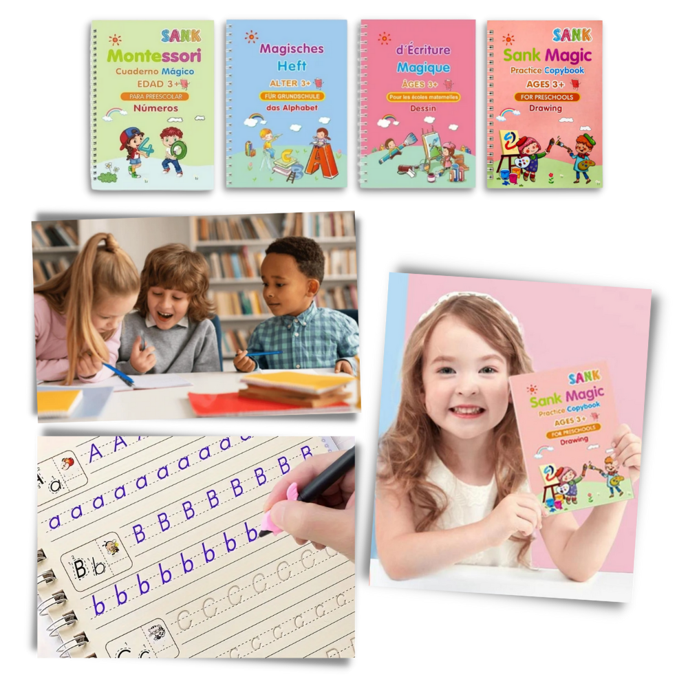 Quaderni di Pratica con Solchi Scrivibili e Cancellabili - Ozerty