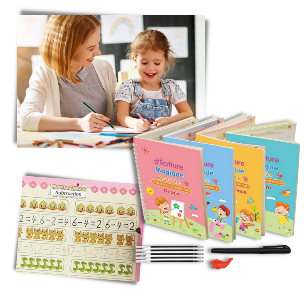 Quaderni di Pratica con Solchi Scrivibili e Cancellabili - Ozerty