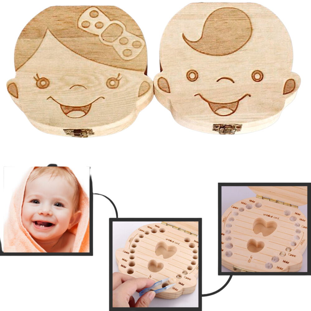 Scatola di legno per denti da latte
