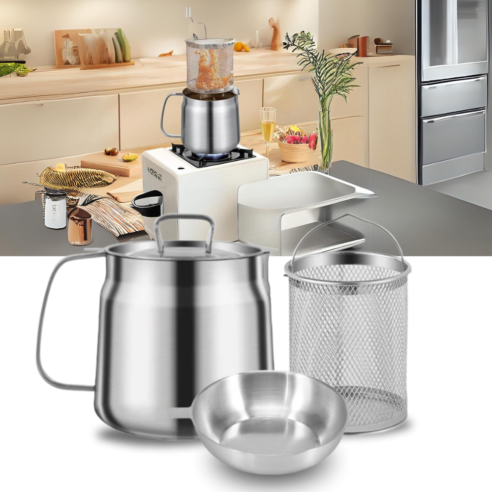 Pentola per friggere in acciaio inox 2 in 1 - Ozerty