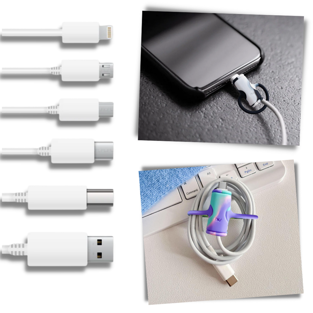Avvolgicavo in silicone 2 in 1 - Ozerty