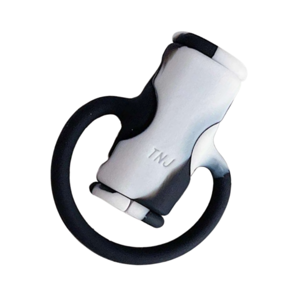 Avvolgicavo in silicone 2 in 1 -Nero Bianco - Ozerty