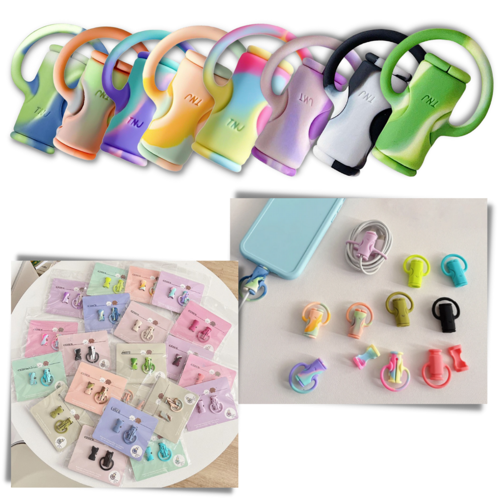 Avvolgicavo in silicone 2 in 1 - Ozerty