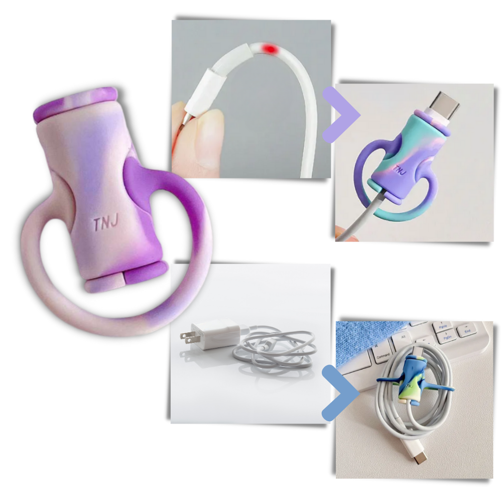 Avvolgicavo in silicone 2 in 1 - Ozerty
