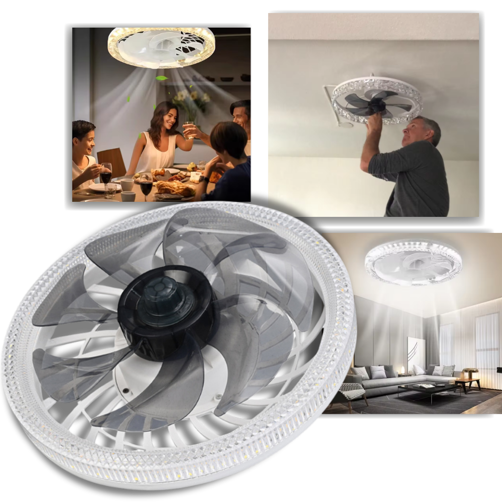 Ventilatore da soffitto estetico con luce e telecomando - Ozerty