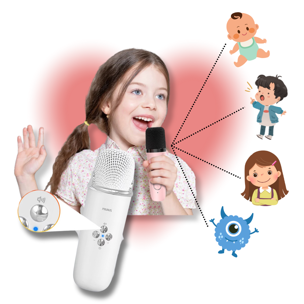 Mini Karaoke Bluetooth a Doppio Microfono per Bambini - Ozerty