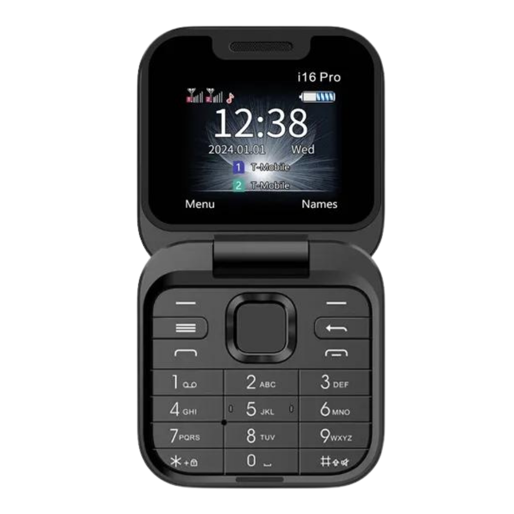 Telefono cellulare pieghevole Dual Sim piccolo  -I16 Pro/Nero - Ozerty