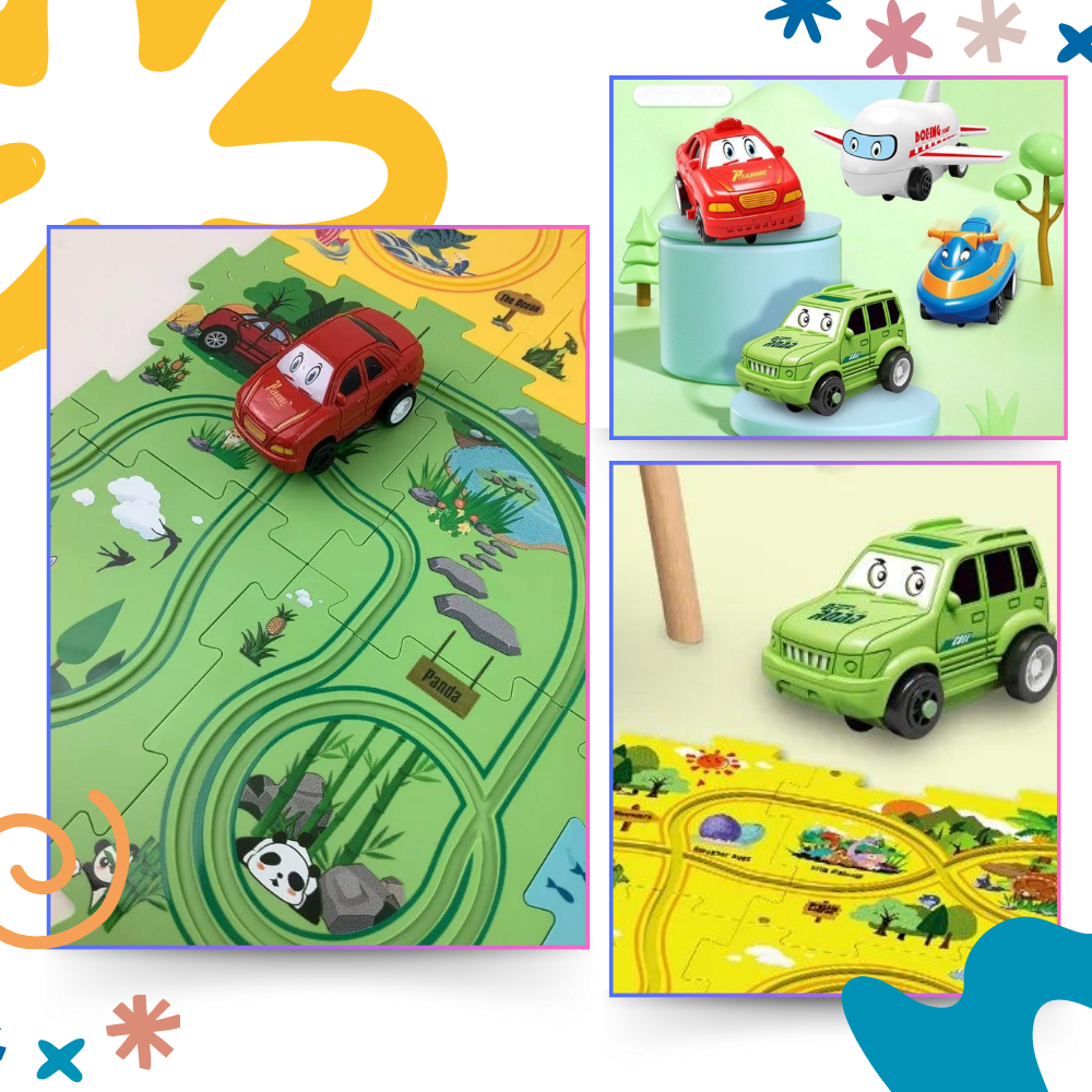 Set di piste educative per auto elettriche - Ozerty