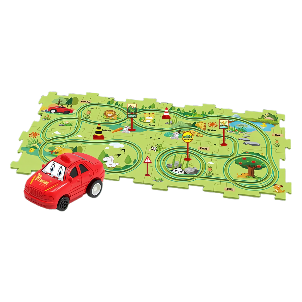 Set di piste educative per auto elettriche -Foresta/15 Pezzi - Ozerty
