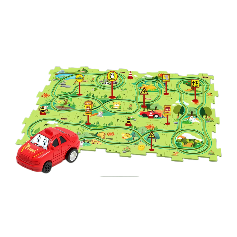 Set di piste educative per auto elettriche -Foresta/25 Pezzi - Ozerty