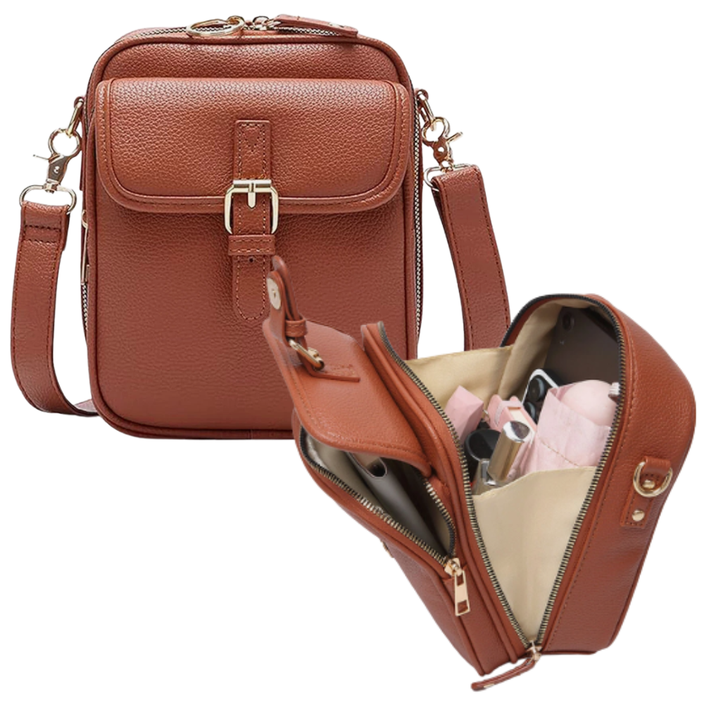 Borsa a tracolla vintage tutto-in-uno -Marrone - Ozerty
